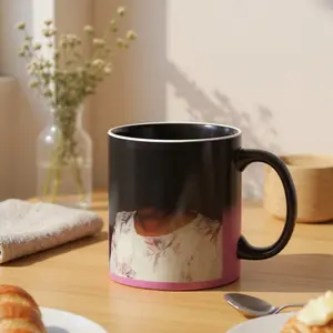 Photo Magic Mug - Heat Sensitive Cup with Pictures of Loved Ones, Personalized Gift Idea, Custom Color Changing Coffee Mug, Heat Activation Photo Magic Mug - Heat Sensitive Cup with Pictures of Loved Ones