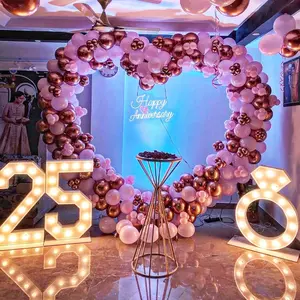 Large Size Metal Balloon Arch Kit, Wedding Heart Arch Stand, Love Balloon Column Arch Frame for Wedding, Bridal, Valentine's Day, Engagement and Birthday Party Supplies (White)