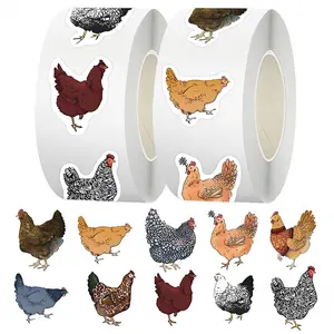 500pcs Hen Abstract Animal Roll Stickers Series Sealing Stickers Cups Laptop Travel Case Notebook DIY Decorative Stickers Birthday Gift