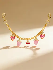 Retro fruit gradient sweetheart bag chain, chain strap, niche design fresh healing wind exquisite versatile pendant bag chain, classic daily commuting style, sweet and fresh for daily bag matching, vacation, Chain detail, Purse Accessories