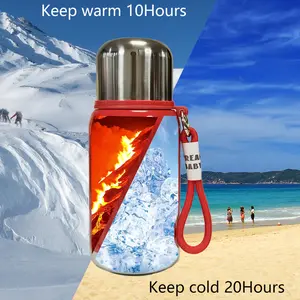 316 Stainless Steel Vacuum Insulated Water Bottle - 1pc 450ml/15.2oz, Leak-Proof & Keeps Drinks Hot/Cold, High-Design in Vibrant Dopamine Colors for Work, School, Camping, Sports & Travel