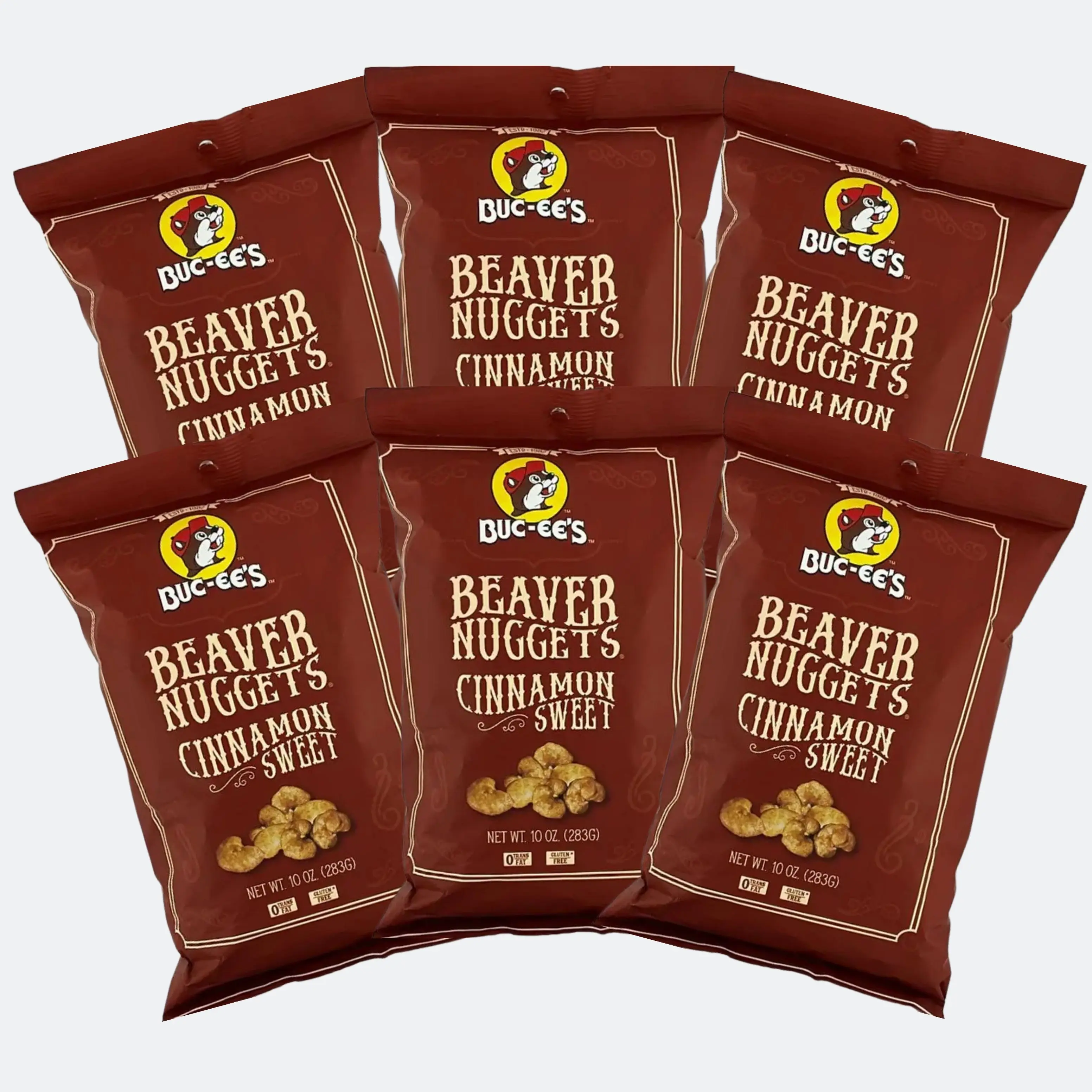 Buc-ee's Beaver Nuggets Cinnamon Sweet Puffed Snacks - Sugar-Infused, Cinnamon-Dusted, High-Quality Vegetable-Infused, Crispy Bite-Sized, 10 oz Bag, On-the-Go/Late Night Treat, Must-Try Crisps