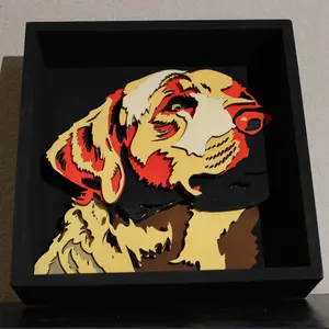 The Abstract Athlete Get Stacked Paint & Puzzle Kit - My Dog, My Art - Golden Retriever - DIY 3D Art Kit