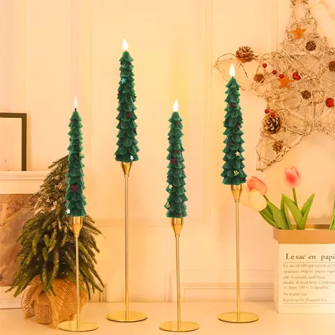 Flameless Taper Candles, 9.8in Pack of 4 Battery-Operated 3D Wick LED Flickering Candles with Remote Timer, Batteries Included for Christmas Aesthetic, Apartment Christmas Decor, Anniversary, Birthday Home Decor