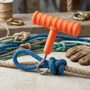 Stainless Steel T-Grip Quick Hook Tying Tool | Portable Fishing Knot Tyer Set | High-Strength Corrosion Resistant | Terminal Tackle Line Fastener | Professional Angling Gear Accessories