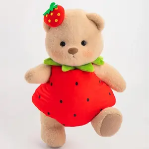 Getahug Strawberry Bear | Handmade Jointed Teddy Bear Gift 12 Inch Cuddle Companion with Movable Joint, Custom Cards Perfect for Any Occasion Unique Lovingly