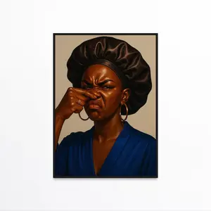 Urban Black Woman Art, Stank Face Poster, African American Wall Art Prints, Black Girl Bathroom Decor, Stylish Afrocentric Illustration For Home