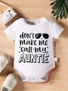 Don't Make Me Call My Auntie Baby Bodysuit Funny Newborn Short Sleeve Onesie