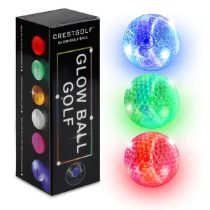 MYKUJA 3pcs Fun Night Golf Light Control Ball, Golf Balls, Flashlight Illumination Control Switch, High-Quality Rubber Material, Can Keep Emitting Light, Perfect Golf Accessories For Night Golfers