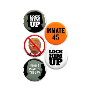 5 Pack - Lock Him Up Trump Indictment Political Pinback Buttons - 2.25 Inch