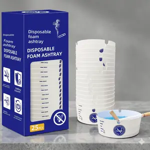 For Indoor Outdoor Use & Travel-Disposable Ashtray 25-Pack | Portable & Eco-Friendly Paper Ashtrays , Car Cup Holder Ready, Parties and Camping Essential – Spill-Proof Design