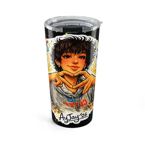 AYJAY 2026 20oz Insulated Stainless Steel Tumbler - Vacuum-Sealed, Leakproof, Portable Coffee Drinkware with Lid, Custom Artist Portrait Cup, Aesthetic Fan Merch Gift, Insulation