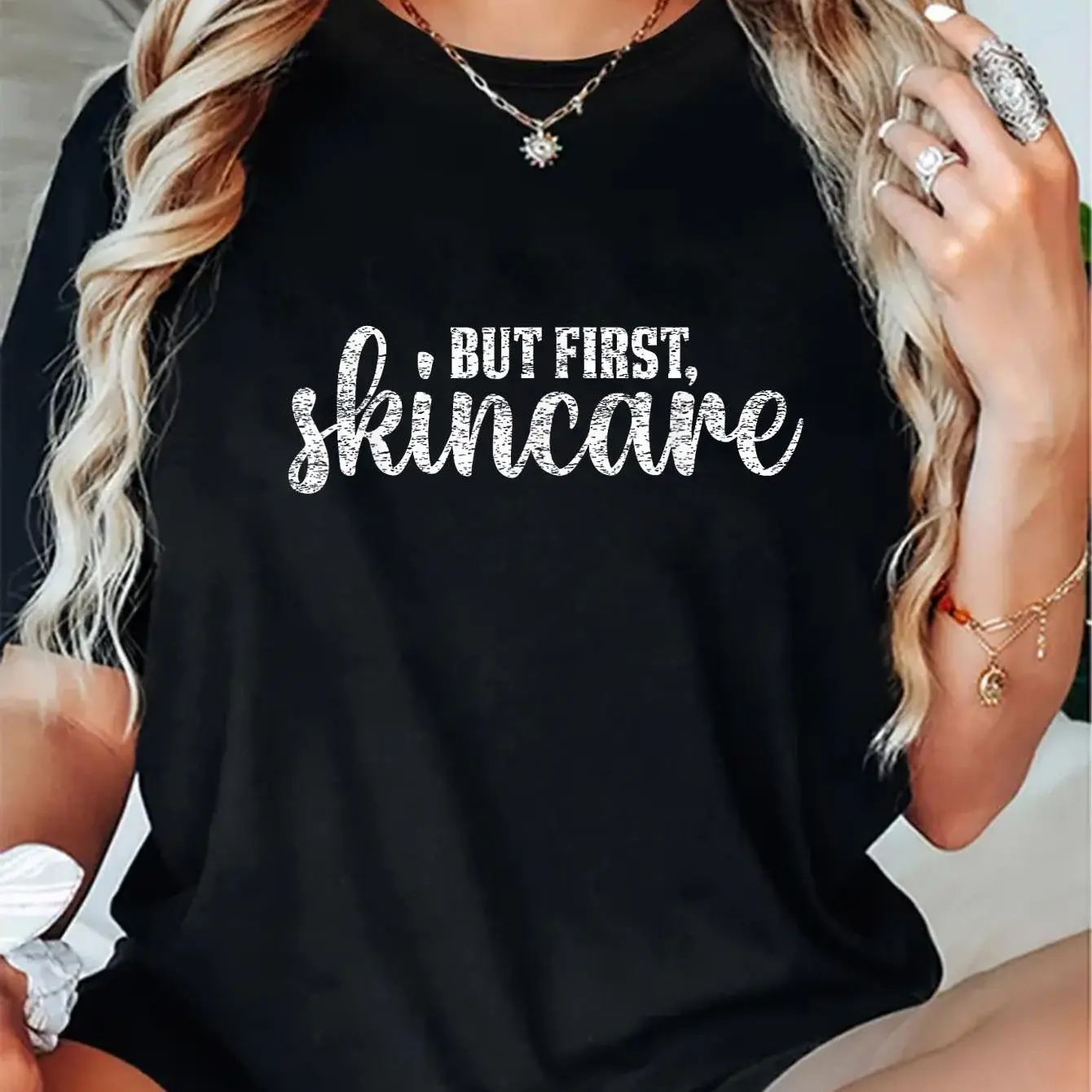100% Cotton Vintage But First Skincare Skin Care Esthetician T-Shirt Shirt