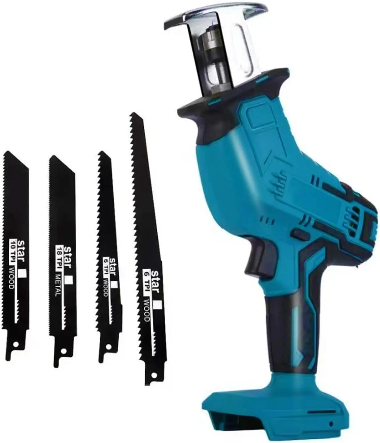 Reciprocating Saw 18V LXT Battery, Brushless Recipro Saw, 0-3000 RPM Variable Speed, Quick Easy Blade Change, 4 Blades for Wood//PVC Cutting(No Battery)