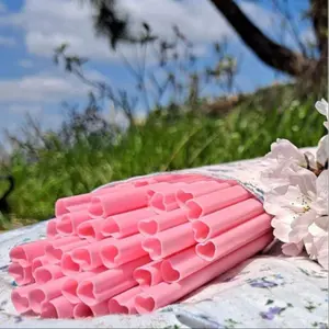 Heart Shaped Reusable Drinking Straws, 10/30pcs Reusable Plastic Straws, Suitable for Wedding Party Supplies, Drinking Supplies for Home Kitchen Party