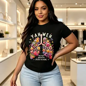 Yahweh Floral Lungs T-Shirt – Christian Faith Shirt with Bible Quote, Religious Graphic Tee Tshirt