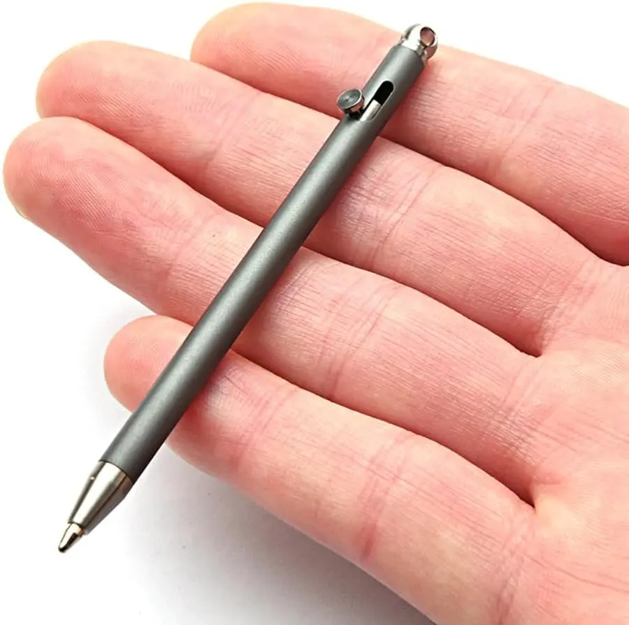 Titanium Pen, Ultra Light Portable EDC Small Bolt Action Pen, Outdoor Gadget Personality Creative Signature Tool
