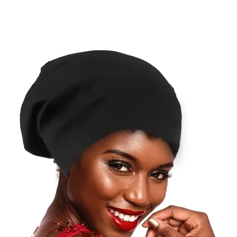 LOCSANITY Satin-Lined Beanie Hat, Slouchy Fitted Cap for Dreadlocks & Natural Hair, Stretchy, Warm & Lint-Free, Fitted Hats