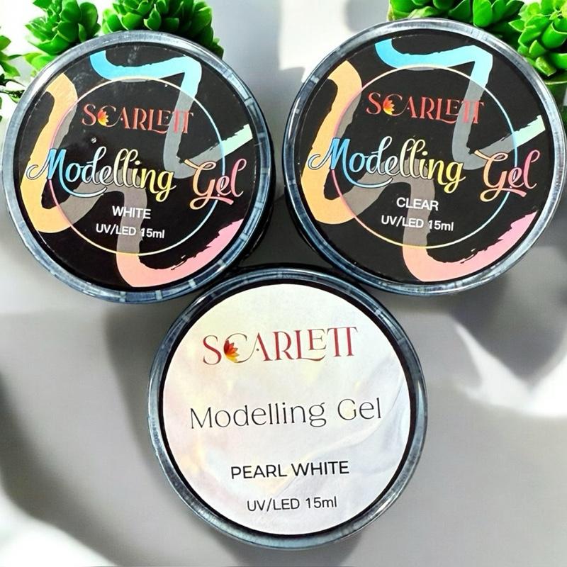 Modelling Gel - Combo 3 Hũ Gel Nặn 3D White Clear Pearl White UV LED 15ml