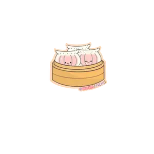 Har Gow Shrimp Dumpling Basket Dim Sum Sticker