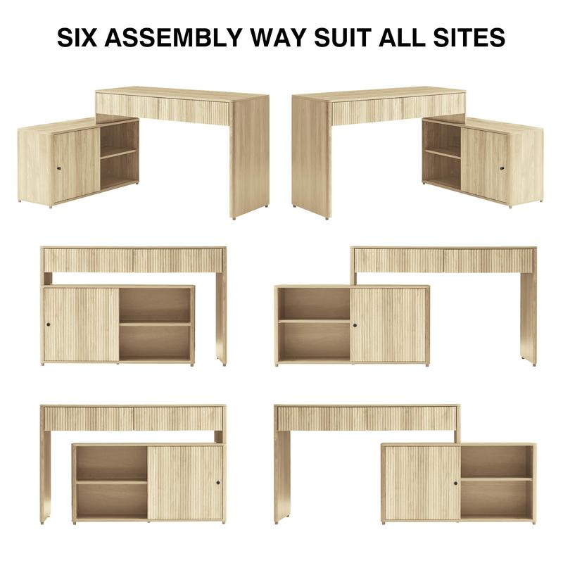 Giratree Modern Computer PC Desk Table with Storage, Corner L Shaped Desk with Drawers, Home Office Desk for Bedroom and Small Space, for Writing, Executive, Study, Work, Vanity