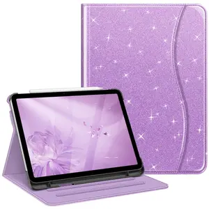 Fintie Protective Case for iPad Air 11" (M3/M2) - Glittery Design, Multi-Viewing Angle Cover w/Pencil Holder & Pocket, Auto-Wake/Sleep, Case Tint