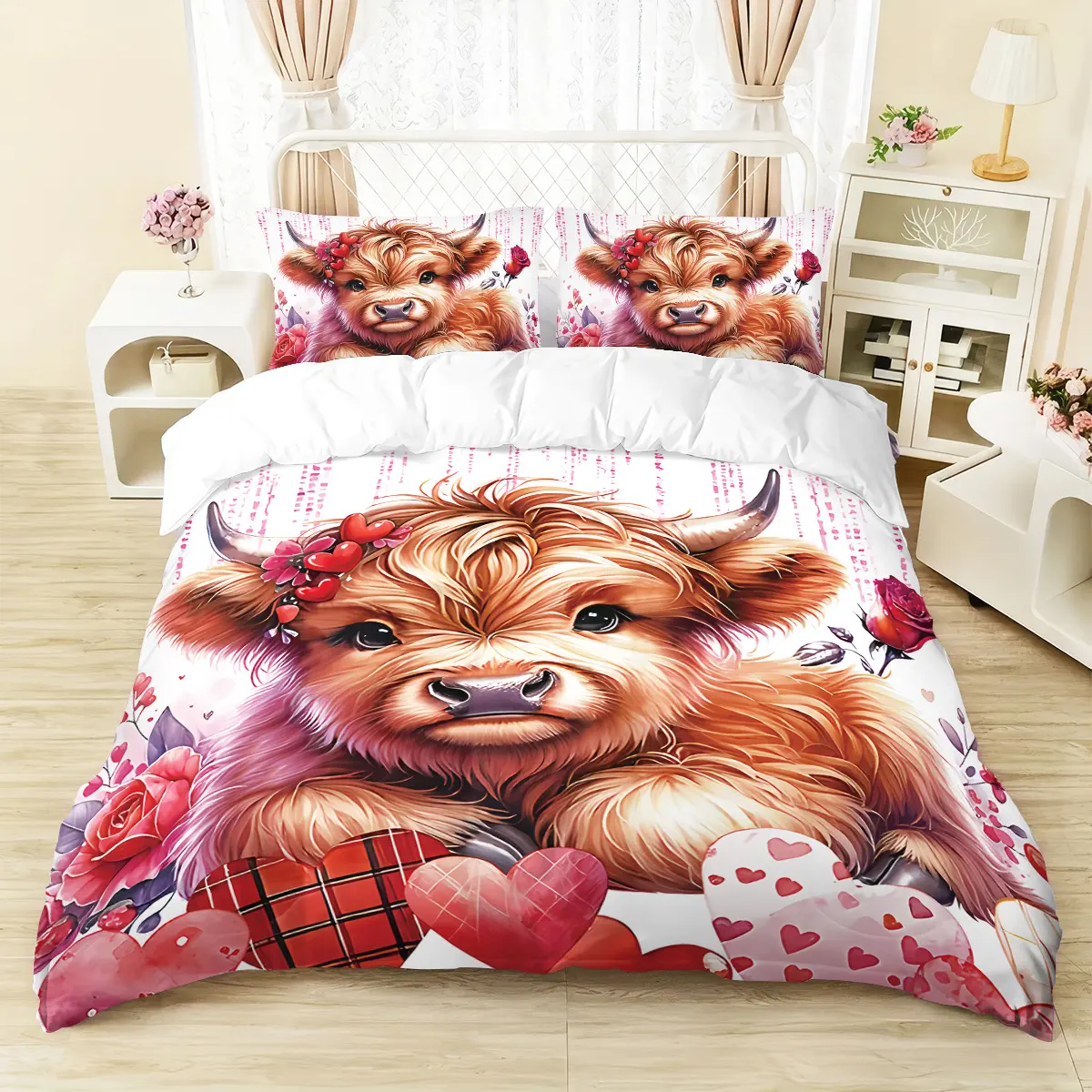 3-piece set (1 duvet cover+2 pillowcases, no core), soft, warm, skin friendly, breathable, simple, high-end, light luxury, romantic, essential for couples, hotel, bedroom, guest room and dormitory decoration bedding Soft Bedding Sets