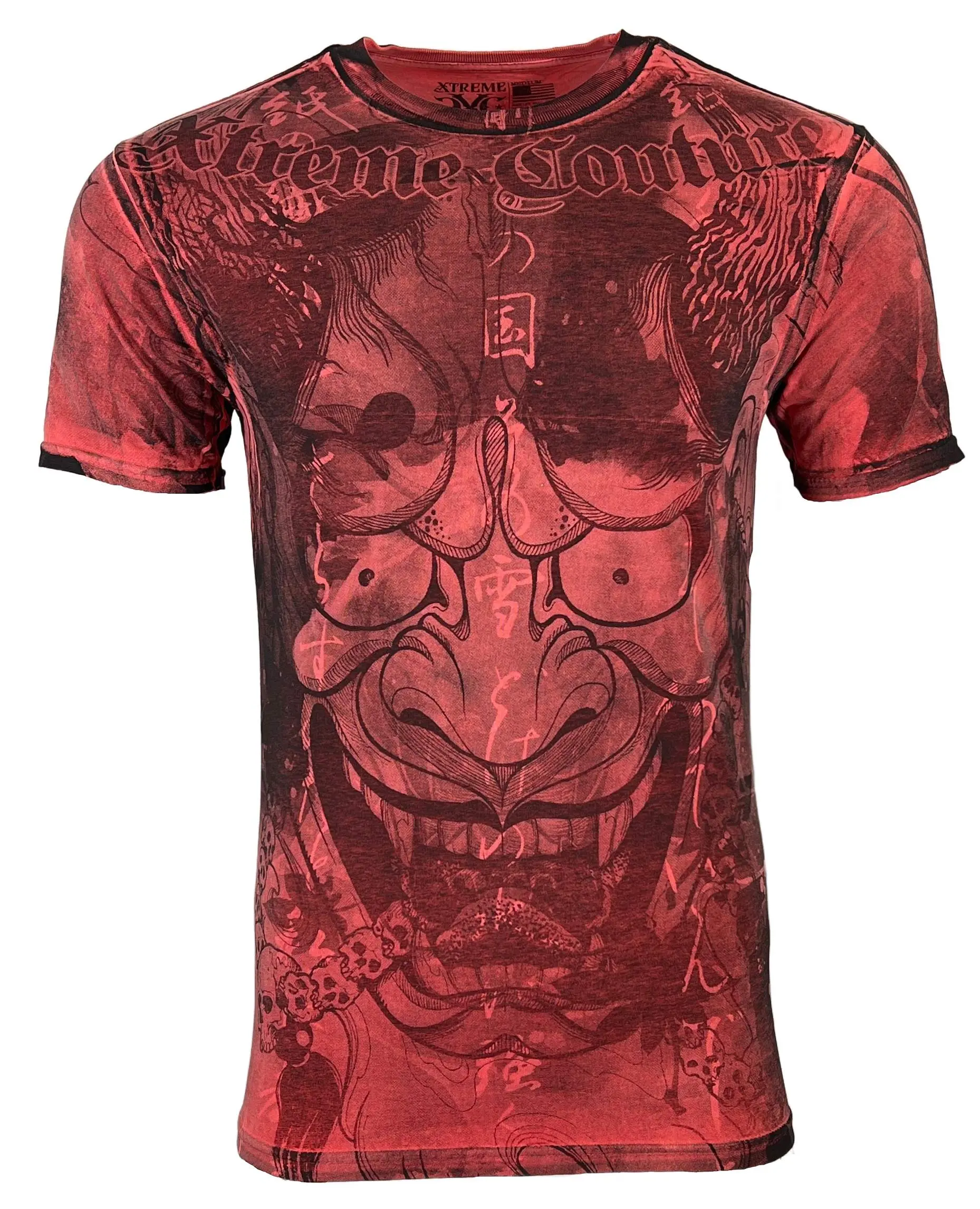 Xtreme Couture By Affliction Men's Short-Sleeve Cotton Round Neck Crewneck T-Shirt - Atomic Red, Casual Fashion Streetwear Menswear Top