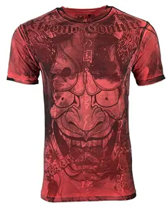 Xtreme Couture By Affliction Men's T-Shirt ATOMIC Red Crewneck Cotton