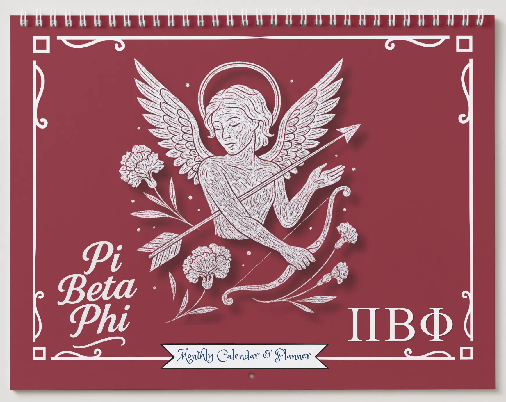Pi Beta Phi Monthly Planner - Angel and Arrow Edition:  Colorable & Customizable