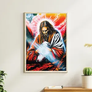 The Ultimate Healer 11"x14" Unframed Signed Art by Barry Boardwine Jesus with Lamb Divine Healing Power Spiritual Artwork