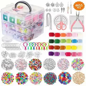 3-Layer Jewelry Making Kit with Tools, Beading Accessories for Bracelets, Keychains, Fashion Gift Set, DIY Craft Supplies