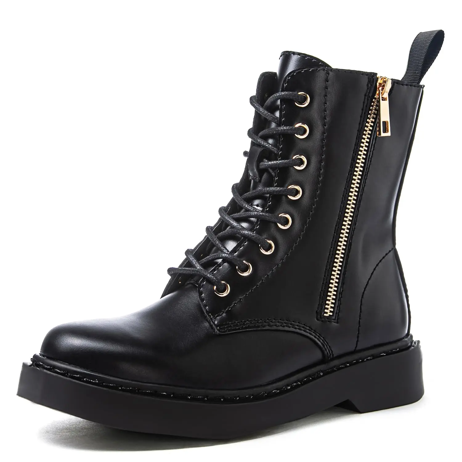 GLOBALWIN Women's Combat Boots Lace Up Boots For Women Ankle Booties For Women Low Heel