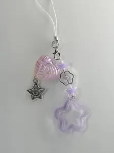 My Heart Goes On Purple Star Seashell Charm – Kawaii Pastel Phone Charm
