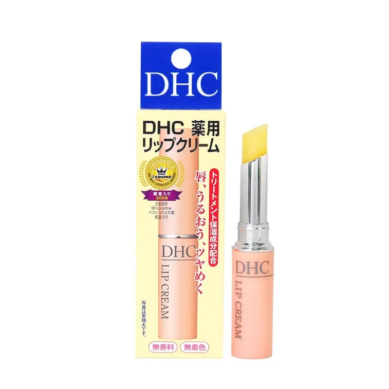 Japan Version DHC Creamy Lip Balm Moisturizer - Olive Oil,Aloe,Vitamin E,Ginseng,Beeswax,Candelilla Wax,Lanolin,Sun Protection - Conditioning,All Skin Types - 1.5g Adult Skincare Item for Routine Hydrating Nourishing Lasting Moisture Treatment