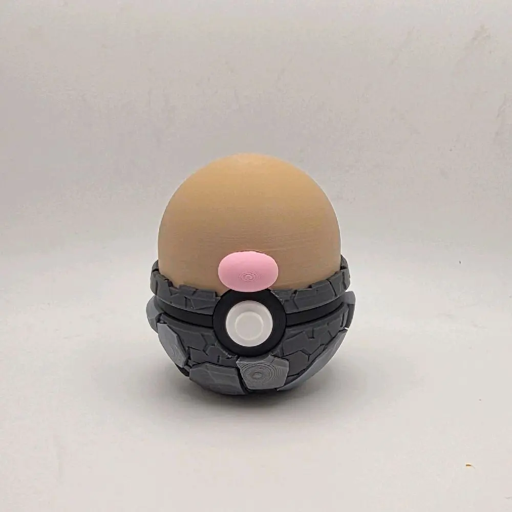 Handcrafted Ditto-Themed Pokeball Collectible - Durable Materials, Unisex Pokemon Art Toy, Fun Design, 3" Diameter Large-Medium Size for Cosplay & Decoration