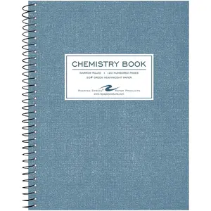 Chemistry Lab Spiral Notebook, Narrow Ruled, 9.75" x 7.5" 20lb Green Tinted Paper, 120 Numbered Pages, Proudly Made in USA, Perfect for labs, chemistry classes and themed uses
