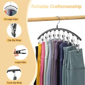 1pc Curve Multifunctional Clothes Hanger with Clips, Durable Plastic Design, Ideal for Organizing Clothing, Space-Saving Storage Solution