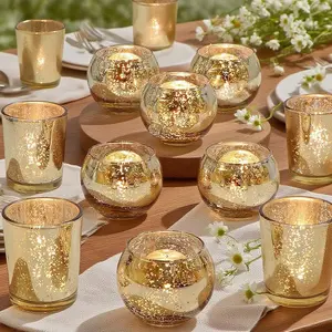 12 count Assorted  Votive Candle Holders,Tealight Candle Holders for Table Centerpieces,,Bridal Shower,Birthday,Christmas,Thanksgiving Party Table Decor (12, )