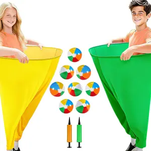 Granny Pants Yard Game for Kids (31.5 in *39.4 in), 2Pcs Granny Pants Outdoor Games with 8 Bouncy Balls, 2 Pumps, Granny Pants Game for Family Carnival Party Reunion Gathering (Large)