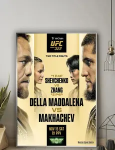 HOT! UFC 322 Jack Della Maddalena vs. Islam Makhachev Fight 2025 Nov 15 Poster