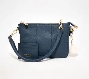 Pom Pom London Leather City Lite Crossbody w/ Shoulder Strap & Wallet