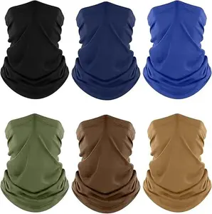 Fuinloth Neck Gaiter, 6 Pack Cooling UV Protection Bandana Buff Face Mask Gator Scarf for Men Women
