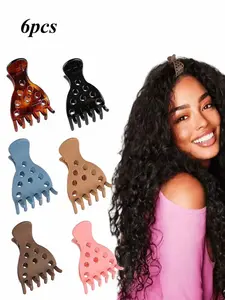 6pcs No-Dent Root Lift Hair Clips, Invisible Strong Hold Styling Claws, Trendy Volumizing Tools for Curly & Thick Hair, Perfect for Blowouts & Updos