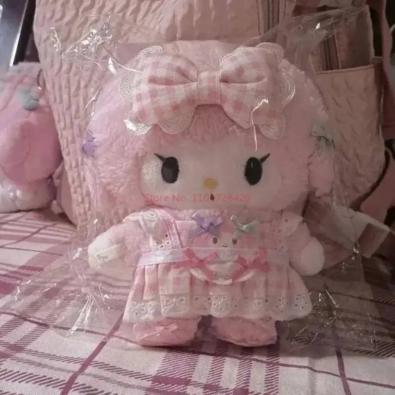 Cartoon Sanrio Anime My Melody Plush Toy Ins Girly Heart Kawaii Bow Plush Doll Accessories Ornament Holiday Gril Gift