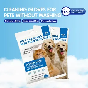 Waterless Pet Bath Gloves – No Rinse, Deodorizing, Disposable Wipes for Cats & Dogs
