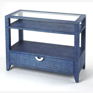 Butler Specialty Company Amelle Raffia Console Table, Blue 4358361