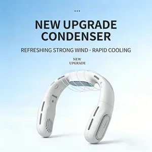 Leafless Foldable Neck Fan, Portable Outdoor Silent Cooling, Strong Wind, Long Lasting, Condensation Sheets, USB Rechargeable, Ideal for Summer