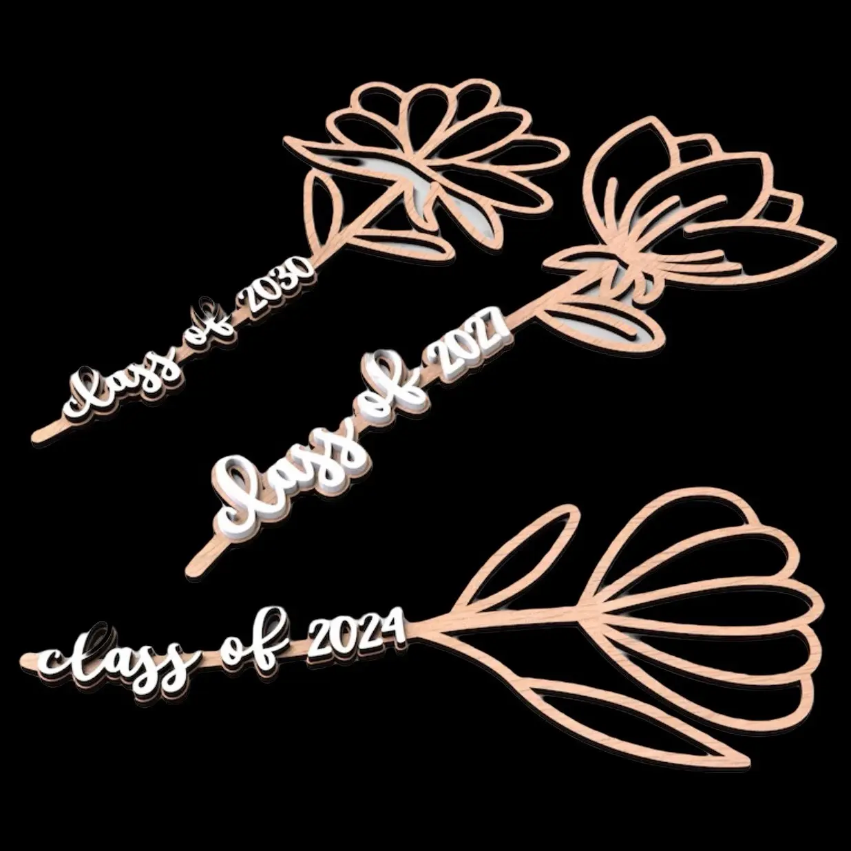 Wooden flowers for graduation
