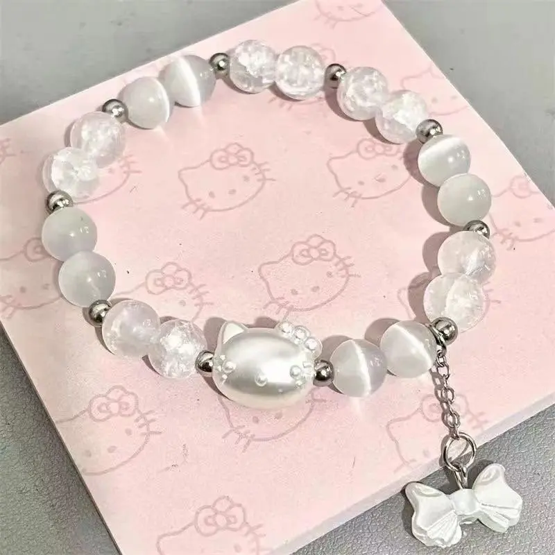 S185-White KT Cat Bow Bracelet # SZ399